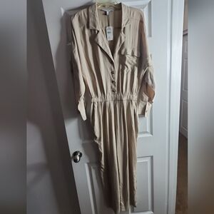 Elegant Cream Button-Down Dress